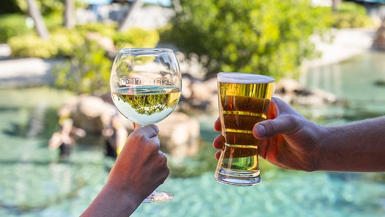 Select alcoholic beverages included during a visit to Discovery Cove Orlando