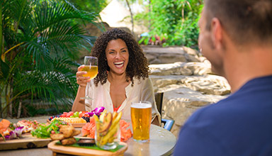 Unlimited food and beverages during your visit to Discovery Cove