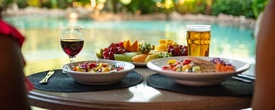 Included food and drinks during a visit to Discovery Cove Orlando