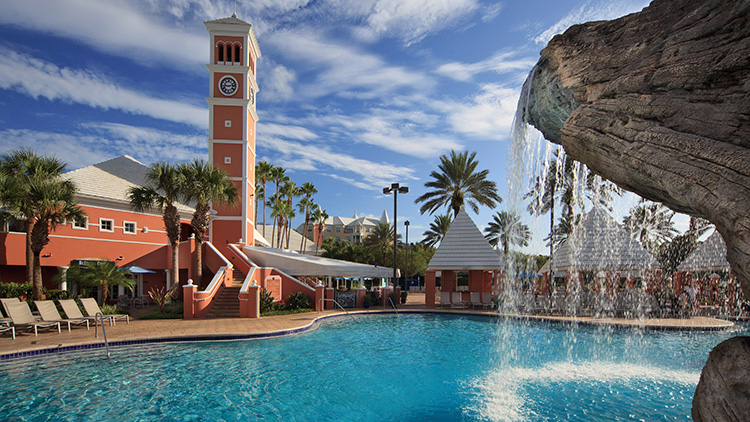 Hilton Grand Vacations at SeaWorld Pool Waterfall