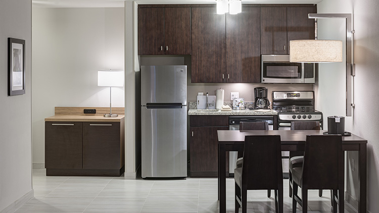 TownePlace Suites Orlando at SeaWorld Kitchen Area